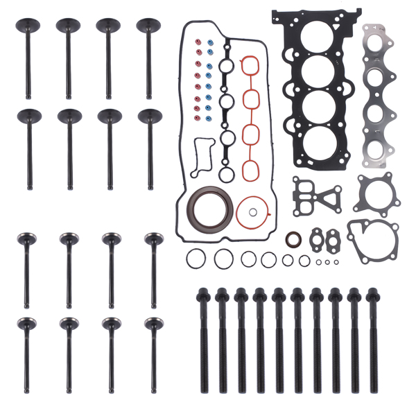 Head Gasket Set W/ Bolts &Intake Exhaust Valves for Kia Soul 1.6L L4 2012-2018