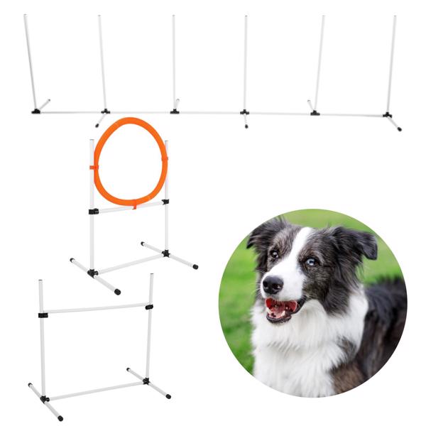 Pet Agility Training Equipment Dog Adjustable Bar Jump Hurdle Hoop Pole Obstacle Course