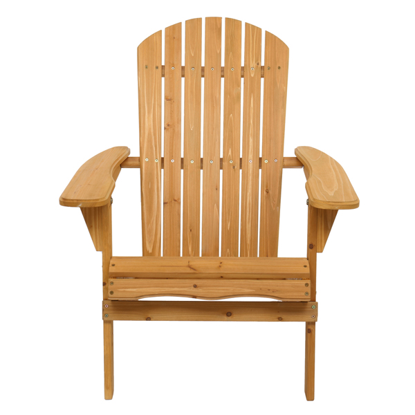 【Replace 57738306】Folding Wooden Adirondack Lounger Chair with Natural Finish