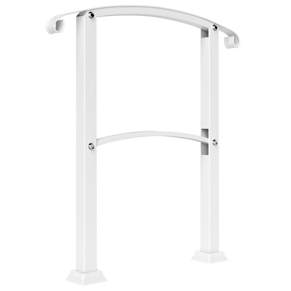 White Step Metal Handrails for Outdoor Steps Stair Railing