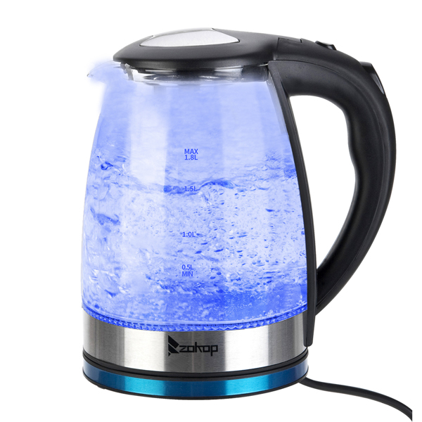 [Same model: 22701299]ZOKOP HD-1861-A 220V 2000W 1.8L Electric Glass Kettle UK Plug