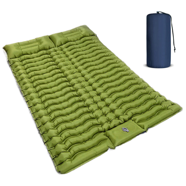 Double Air Mattress with Pillow, Built-in Foot Pump, 4-inch Camping Air Mattress,  for Backpacking, Hiking, Traveling, Tent (Amazon Shipping) (Banned by WalMart) (Not shipped on weekend)