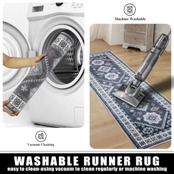 Kitchen Rug Sets 3 Piece with Runner Non Slip Kitchen Rugs and Mats Washable Kitchen Mats for Floor Thick Kitchen Floor Mat Carpet Runner Rugs for Hallway Laundry Holiday Decor