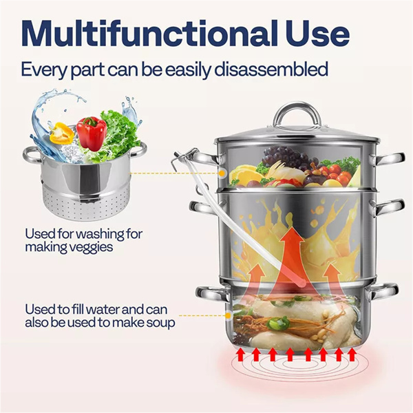  11-Quart Stainless Steel Fruit Juicer Steamer