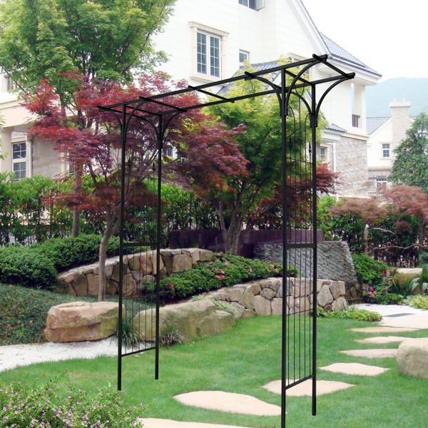 Metal Garden Arch Garden Arbor Trellis Climbing Plants Support  Arch Outdoor Arch Wedding Arch Party Events Archway Black