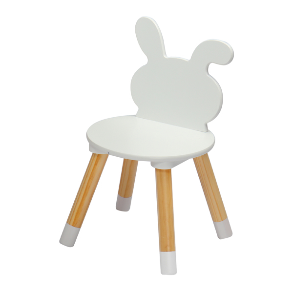 Kids Wood Table and Chairs Set, Toddler Play Table with 2 Chairs, 3 Pieces Children Multi-Activity Round Table for Play Art Craft Reading Learing Eating, White