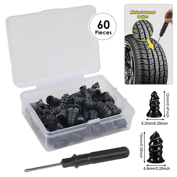 60pcs Tire Repair Kit DIY Flat Tire Repair Car Truck Motorcycle Home Plug Patch