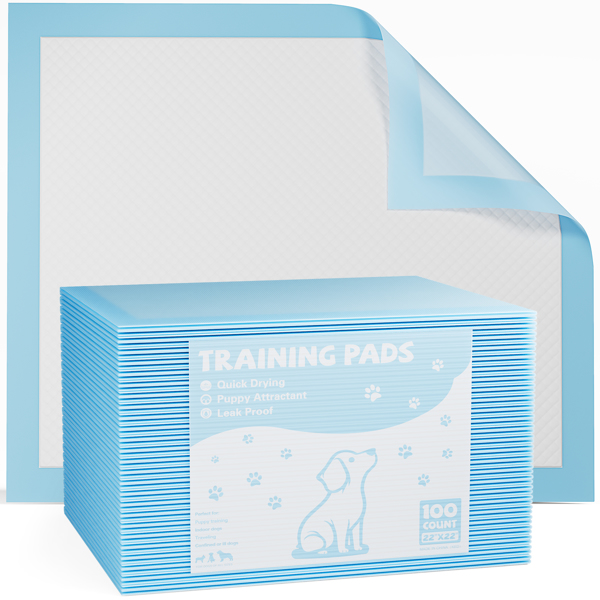 Disposable Dog Training Pads,22"x22" Ultra Absorbent Leak-Proof Quick-Drying Pet Pee Pads for Small to Large Dogs and Puppies Indoor Use, 50 Count