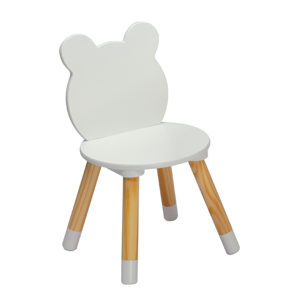 Kids Wood Table and Chairs Set, Toddler Play Table with 2 Chairs, 3 Pieces Children Multi-Activity Round Table for Play Art Craft Reading Learing Eating, White