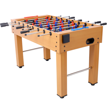 54-Inch Hurricane Foosball Table for Family Game Rooms with Light Cherry Finish, Analog Scoring and Free Accessories brown