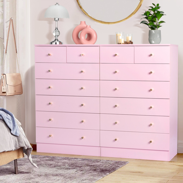 Modern Simple 7-Drawer Dresser Pink