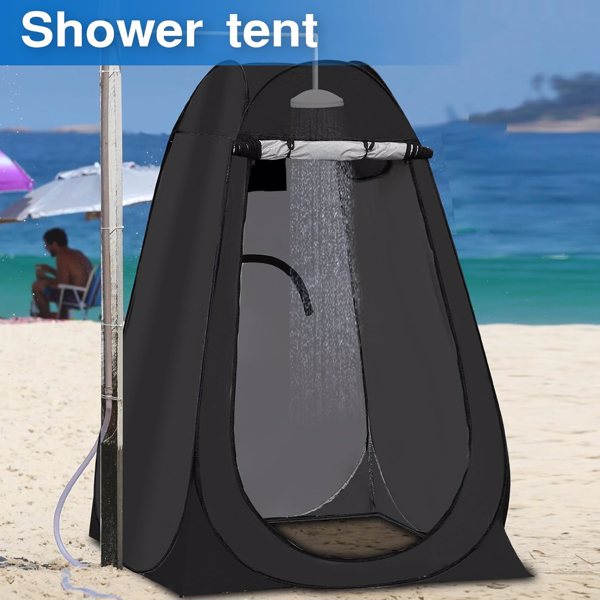 Portable Pop Up Privacy Tent, Outdoor Camping Bathroom Toilet Shower Tent with Carrying Bag Spacious Dressing Changing Tent with Wind Rope and Ground Pegs