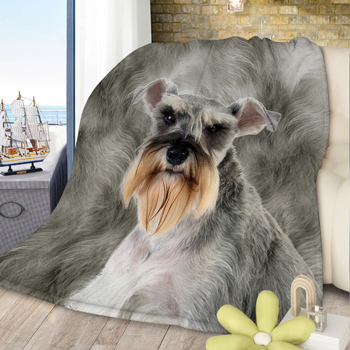 Schnauzer Flannel Blankets Cozy Blanket Super Soft Cozy Warm Puppy Dog Throw Blanket for Couch Chair Bed Sofa Office Cute Schnauzer Gifts 75*100cm