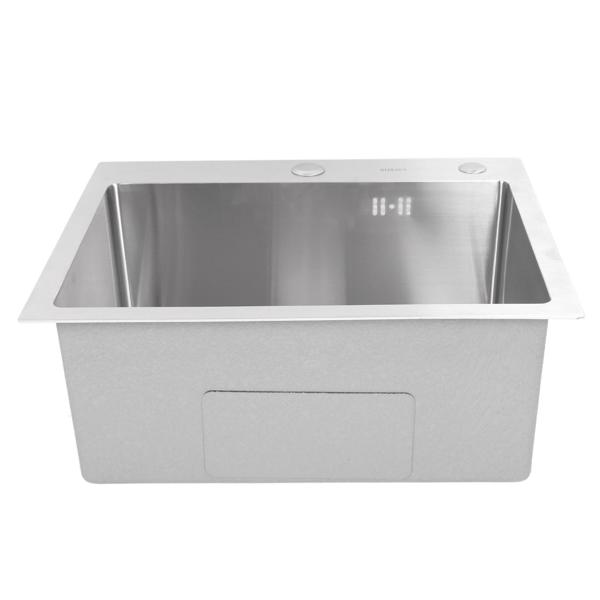 Single Basin Sink Set with Drainer 304 Stainless Steel Vegetables Washing Sink and Hose for Home Kitchen