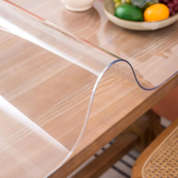 40x72in Clear PVC Table Cover Protector, 1.5mm Thick Rectangular Plastic Desk Pad Mat, Vinyl Table Top Protector for Writing Desk, Dining Table