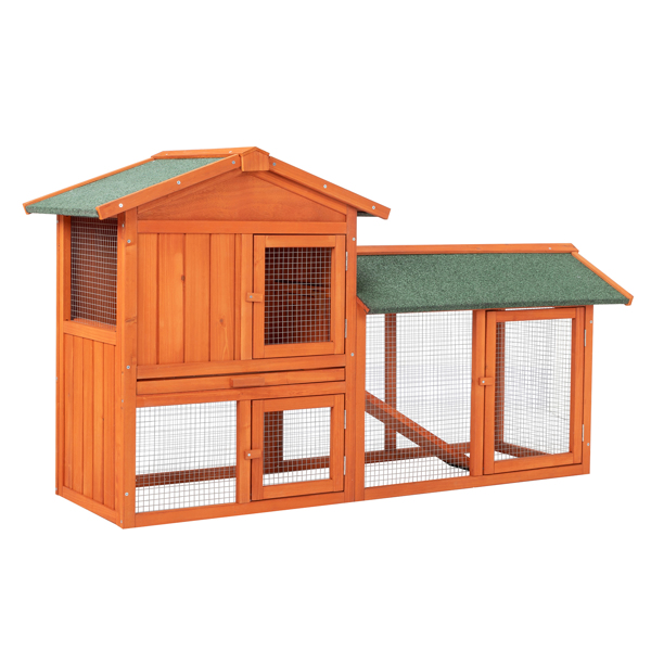 61" Wooden Chicken Coop Hen House Rabbit Wood Hutch Poultry Cage Habitat