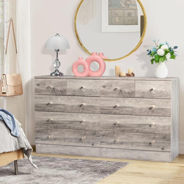 Modern Simple 5-Drawer Dresser Gray