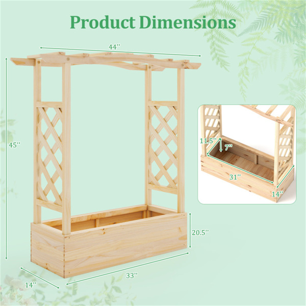  Wooden Raised Garden Bed Planter Box with Hanging Roof