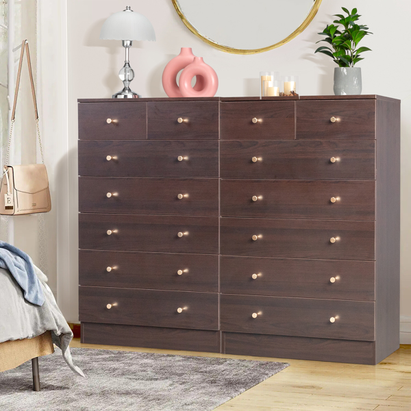 Modern Simple 7-Drawer Dresser Brown