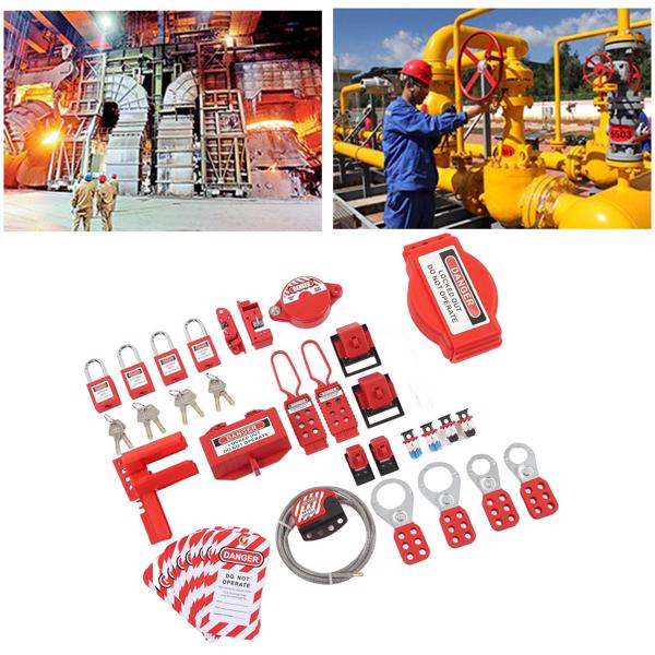 47 Pieces Lockout Tagout Kit Industrial Equipment Safe Locks Electrical Security Padlocks Combination Set