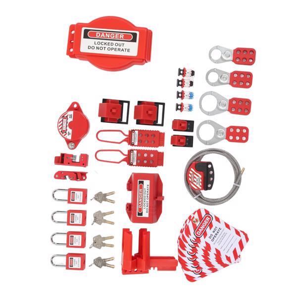 47 Pieces Lockout Tagout Kit Industrial Equipment Safe Locks Electrical Security Padlocks Combination Set