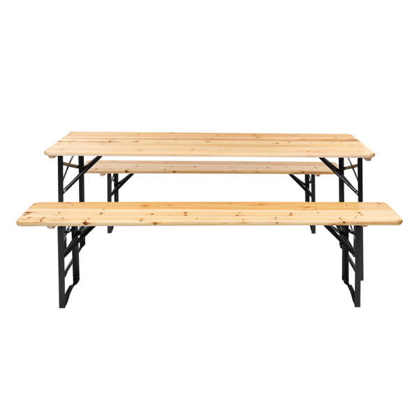 【Replace 28819587】Picnic Combo 3PCS Set, 5.8FT Wood Table and Bench Set