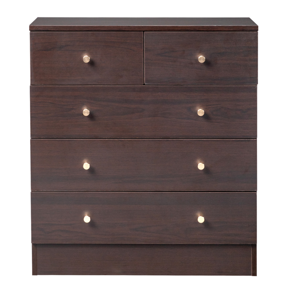 Modern Simple 5-Drawer Dresser Brown