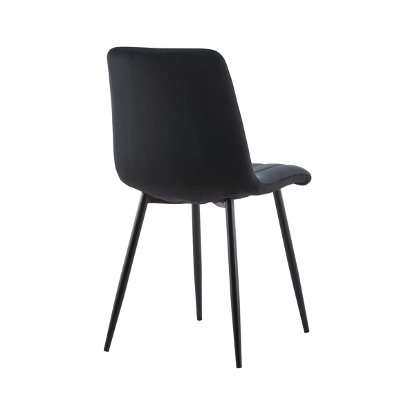 Velvet Dining Chairs set of 2, Metal Leg, Black