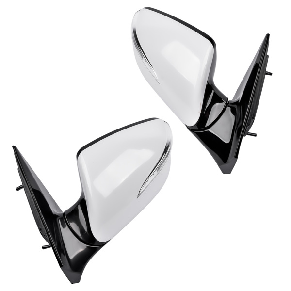 2Pcs White Mirrors Left + Right Heated Signal for Hyundai Santa Fe Sport 2013-2018 876104Z005, 876204Z005