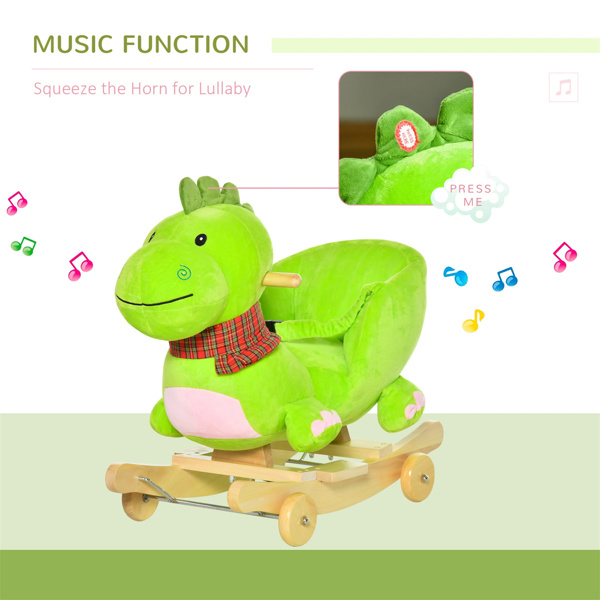  2-IN-1 Baby rocking horse toy with music playback Dinosaur shaped