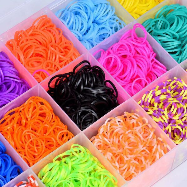 15000Pcs Kit Box+ Rubber Loom Bands Children Mult-color Make Woven Bracelet