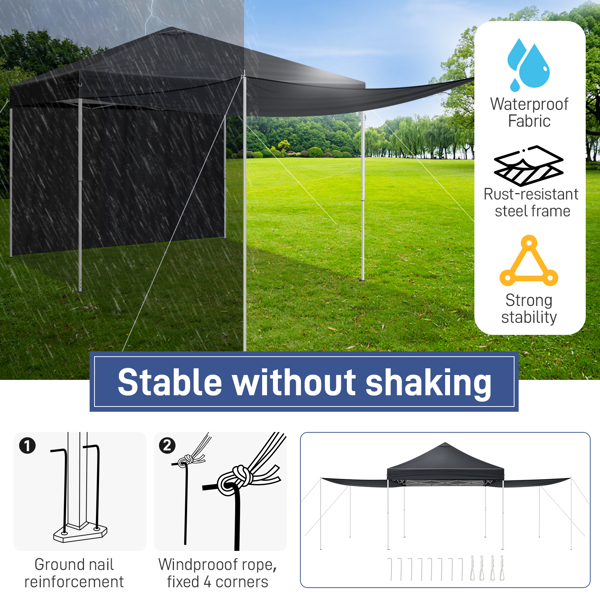 10x10FT pop up Canopy Tent with 2 sidewalls, Outdoor Canopy Tent for Parties