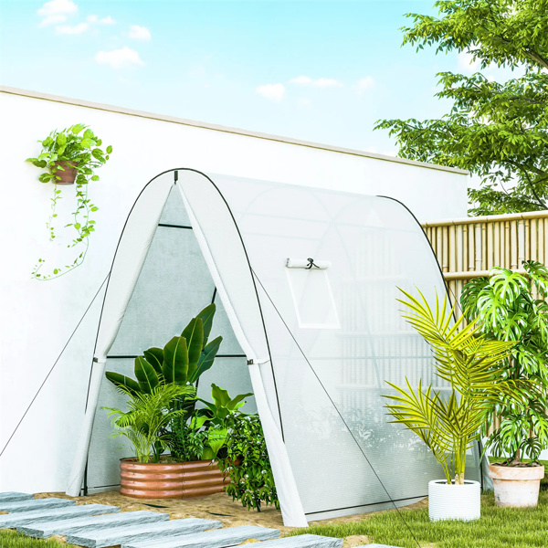 Greenhouse with 2 Doors 6' x 6' x 6.6',  White