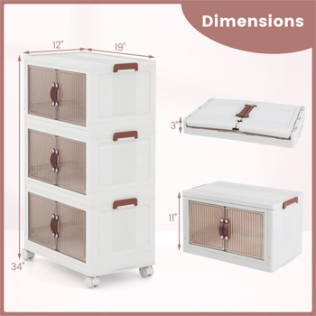 Stackable Storage Boxes Bins with  Lockable Casters 19\\" x 12“ x 34”