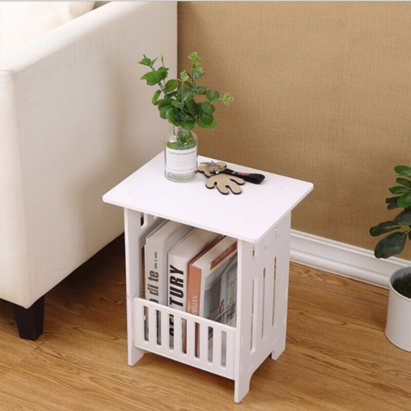 White Bedside Table Cabinet Nightstand Small Side End Table Storage Organizer U