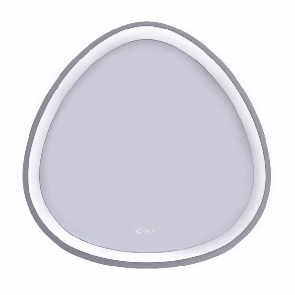 32 x 32 in. Gunmetal Grey Framed Dimmable Anti-Fog LED Bathroom Vanity Mirror