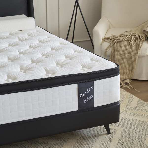 (Full)12 inch memory sponge bamboo fiber fabric high-quality mattress,Individual Pocket Spring+ memory Foam + Airflow Foam + High density Foam(Prohibited temu, no shipments on weekends)