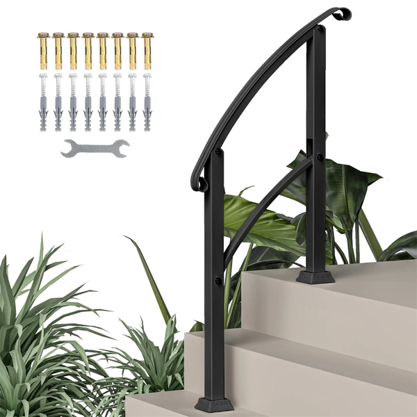  Black Step Metal Handrails for Outdoor Steps Stair Railing