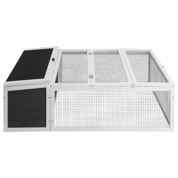 Chicken Coop with Run, 50in Rabbit Hutch Bunny Cage, Indoor Outdoor Tortoise House Habitat Guinea Pig Cage for Small Animals with Waterproof Asphalt & Openable Roof and Side Door