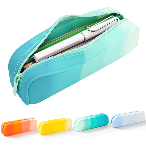 4-piece pencil case, pencil case, silicone waterproof pencil case, suitable for school office supplies