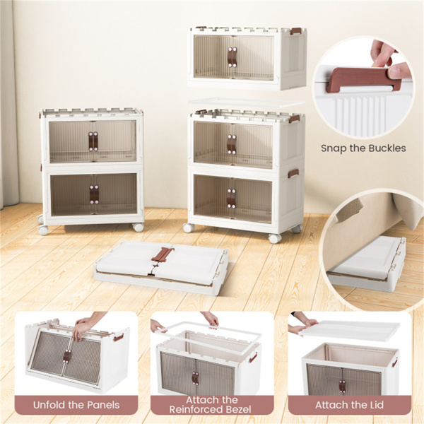 Stackable Storage Boxes Bins with  Lockable Casters 25.5" x 16“ x 43.5”