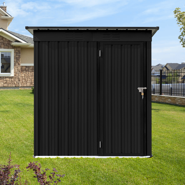 Metal garden sheds 5ft×4ft outdoor storage sheds  Black