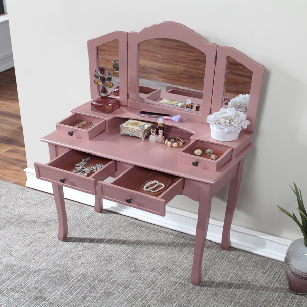 Wooden Vanity Make Up Table and Stool Set, Rose ld