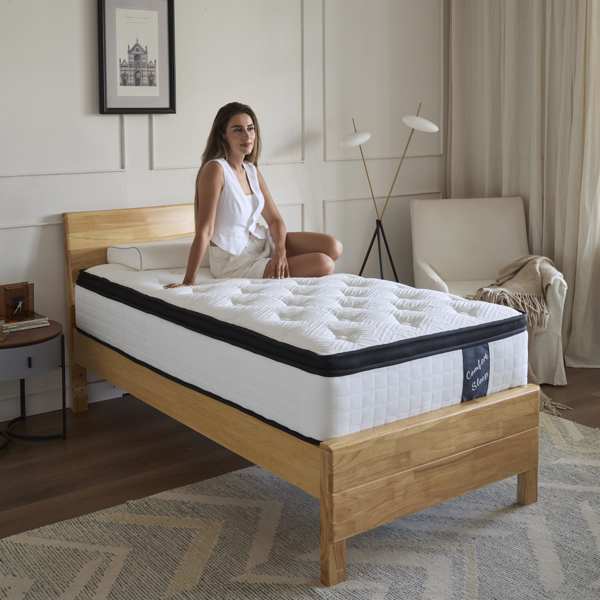 （Twin）12 inch memory sponge bamboo fiber fabric high-quality mattress,Individual Pocket Spring+ memory Foam + Airflow Foam + High density Foam(Prohibited temu, no shipments on weekends)