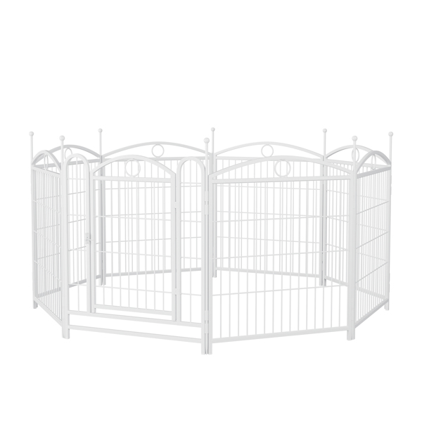 Dog Playpen Indoor 32 inch 8 Panels Metal Dog Pen Pet Dog Fence Outdoor Exercise Pen with Doors, Heavy Duty Dog Fence Puppy Pen for Large Medium Small Dogs Indoor Outdoor Foldable Pet Exercise Pen