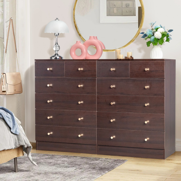 Modern Simple 6-Drawer Dresser Brown