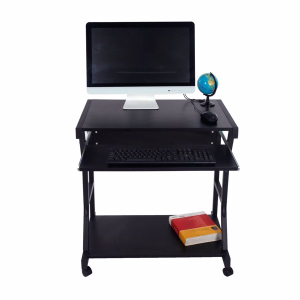 Moveable Four-wheel Computer Desk Black