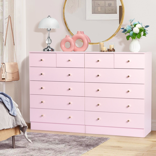 Modern Simple 6-Drawer Dresser Pink