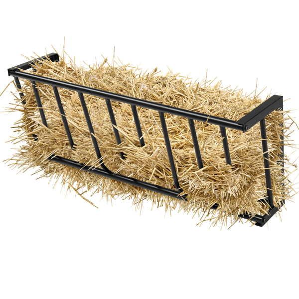 Large Capacity Hay Feeder, Heavy-Duty Steel Goat Hay Rack, 40.8" Long Wall Mounted Horse Hay Holder, Multiple Sided Feeding Rack for Sheep Farm Livestock Indoor Outdoor, BLACK