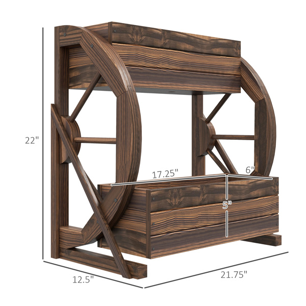  Wooden Planter Box, 2-Tier Raised Garden Bed, 22" x 13" x 22" 